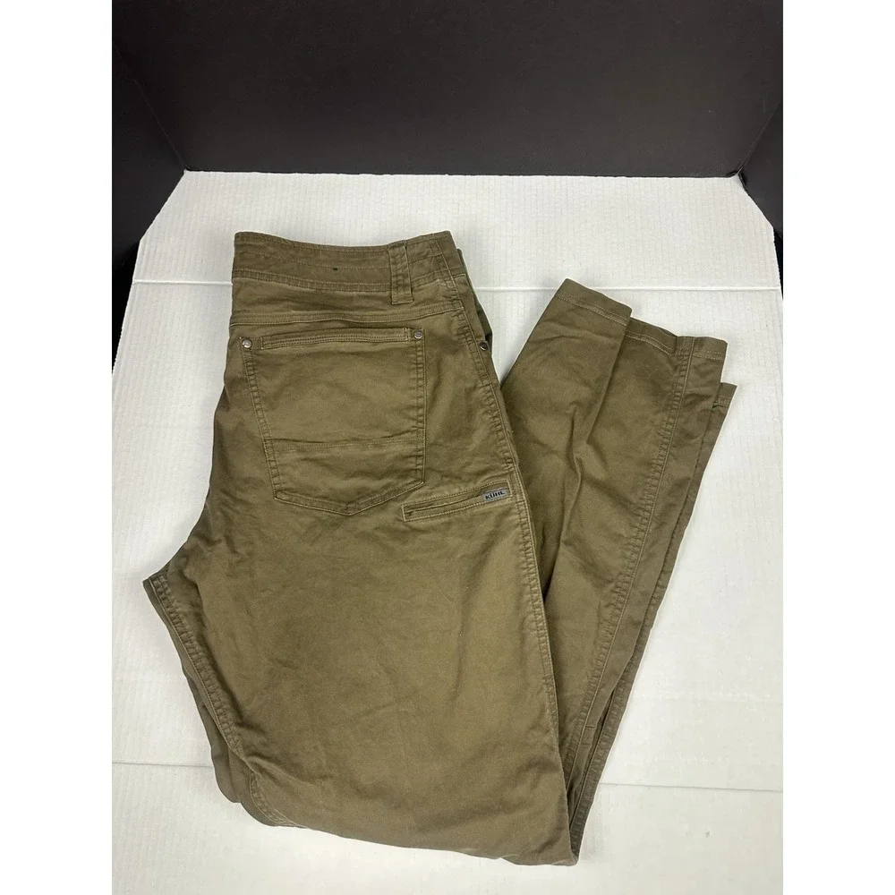 Kuhl Pants Mens 36x32 Olive Rydr Lite Klassik Fit Canvas Stretch 5 Pocket Casual
